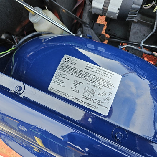 Emission Control Label for Triumph TR6 - 1973 - Silver Metallic