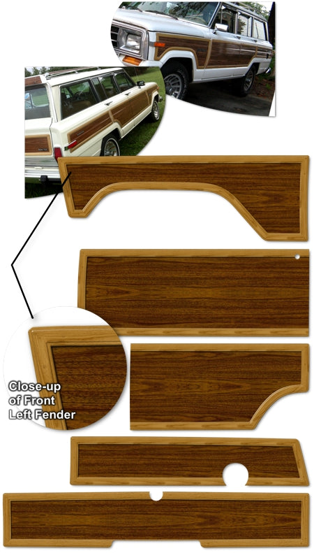 Wood Panel Graphics Kit 2 for Jeep Grand Wagoneer