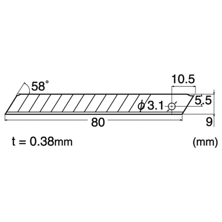 Cuchillo multiusos de acero inoxidable con bloqueo automático NT Cutter PRO (A-1P) de 9 mm