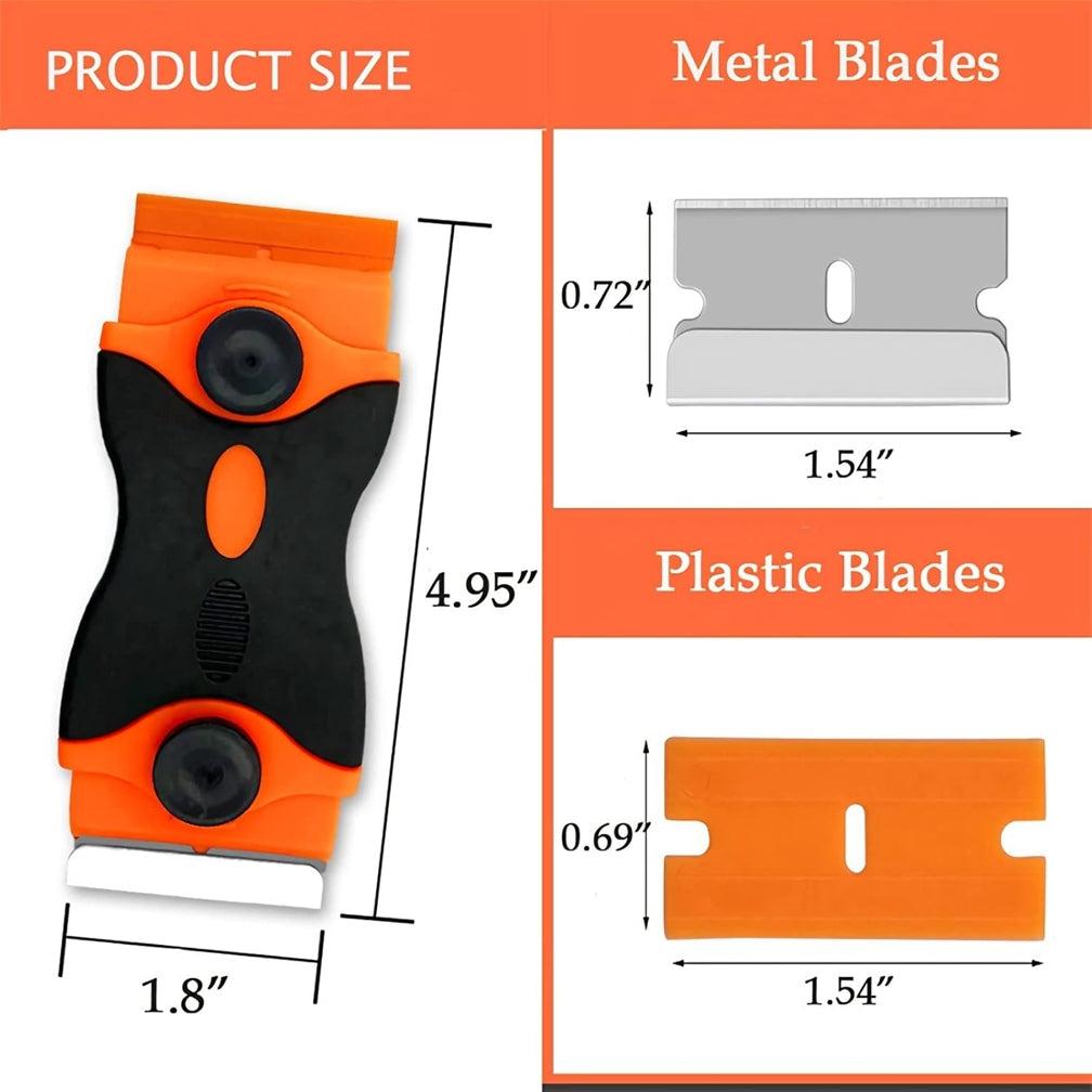 Razor Blade Scraper Tool with 20 Extra Blades & Safety Caps
