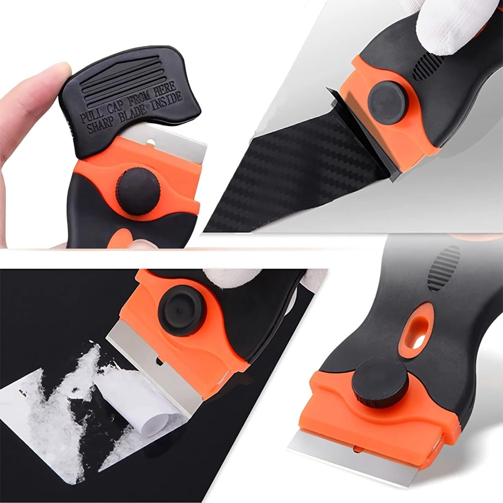 Razor Blade Scraper Tool with 20 Extra Blades & Safety Caps