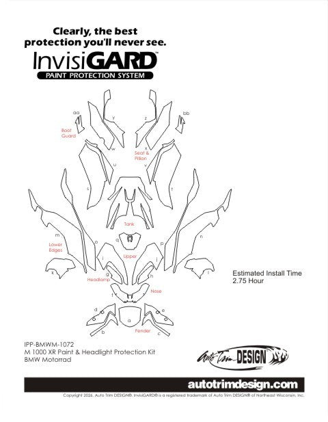 InvisiGARD Plastic Protection Kit for BMW M 1000 XR - 2026