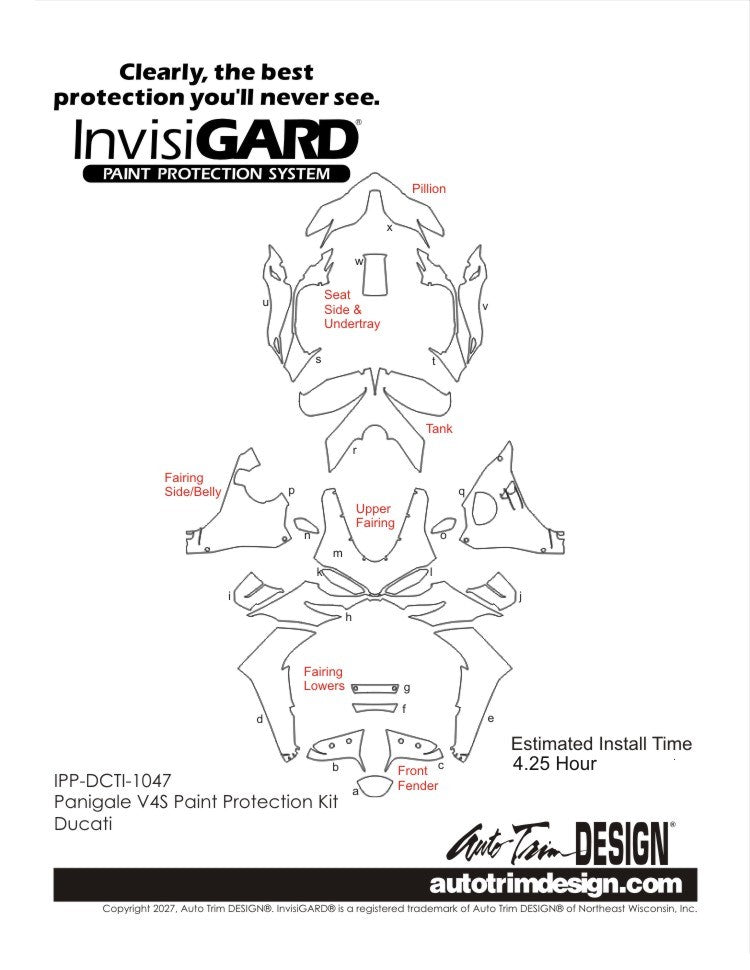 InvisiGARD® Paint & Plastic Protection Kit for Ducati Panigale V4 and V4S - 2025-2026