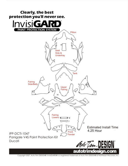 Kit de protección de pintura y plástico InvisiGARD® para Ducati Scrambler Café Racer (2017-2020)
