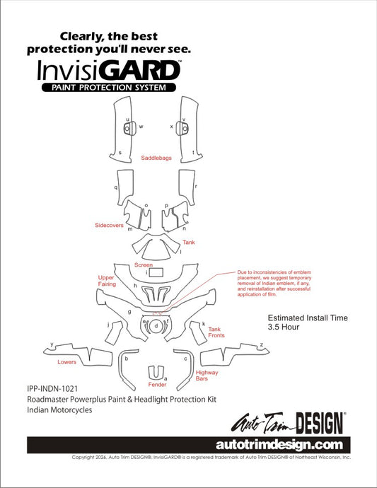 InvisiGARD® Plastic Protection Kit for Indian Roadmaster PowerPlus - 2025-2026