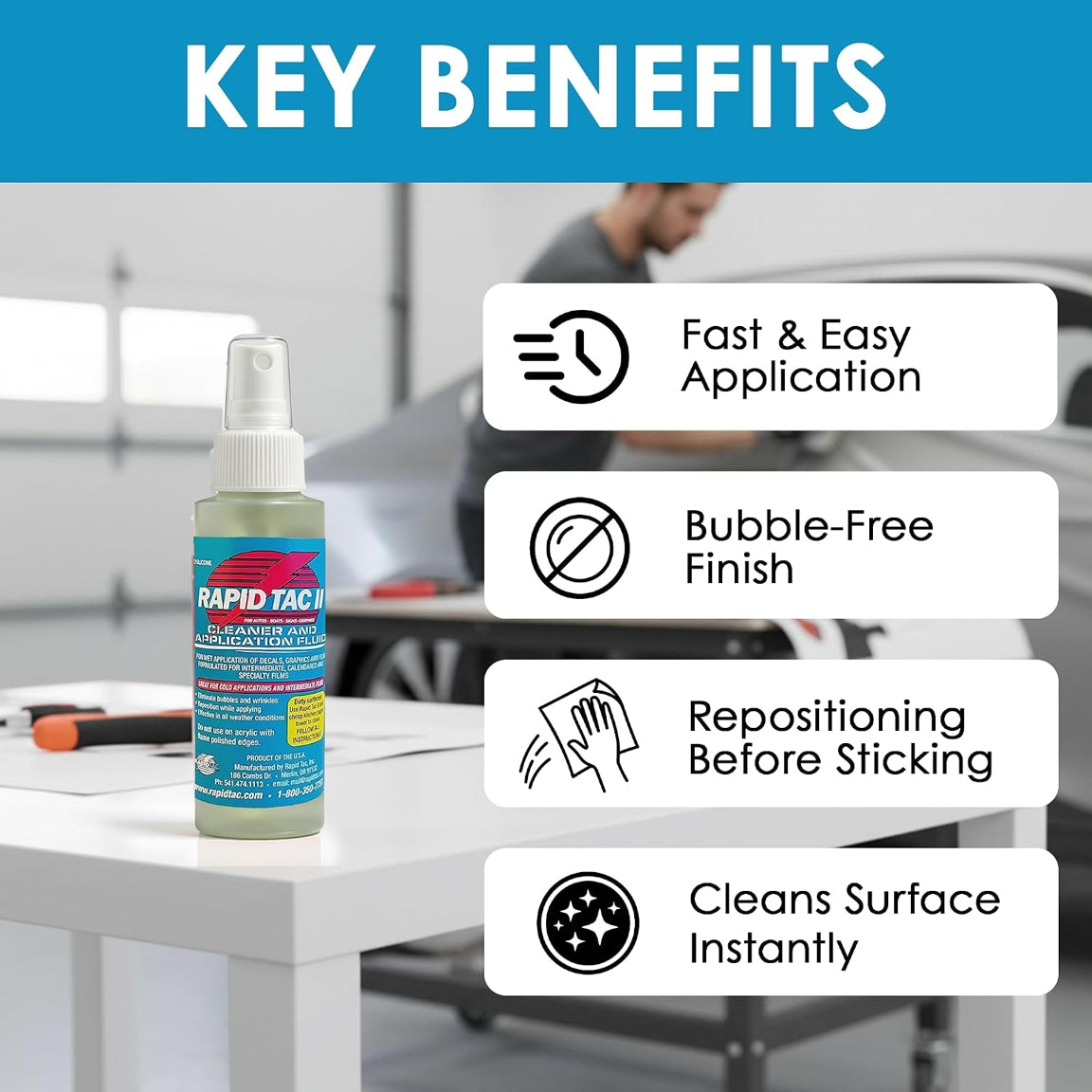 Rapid Tac II Vinyl Application Fluid – 4 oz / 32 oz